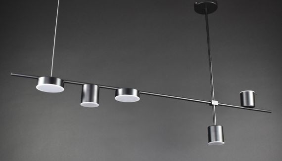 Люстра світлодіодна стельова LED світильник для квартири на стелю лед 27171 Чорний 42-72х12х122 см. | Зображення 1