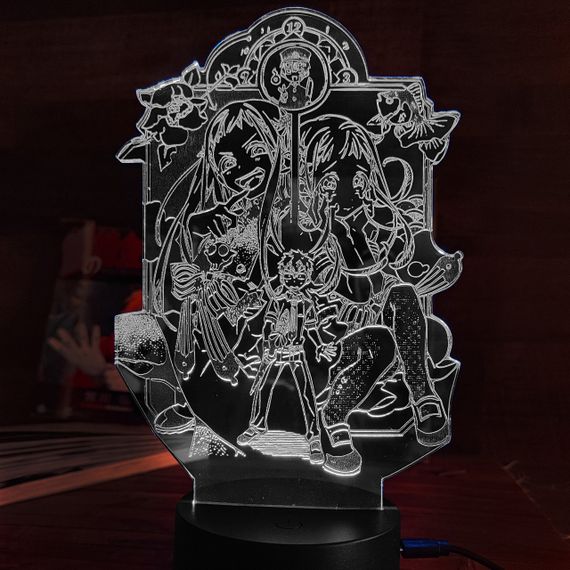 Акриловий світильник-нічник Ханако Кун три охоронця часу білий tty-n001588