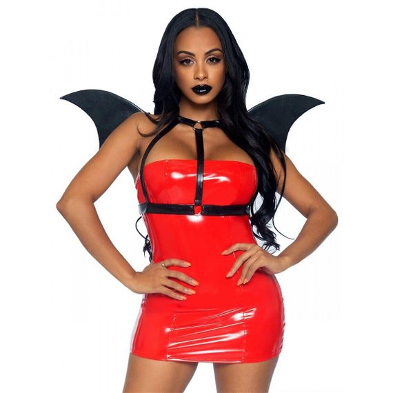 Портупєя зі штучної шкіри з крилами кажана Leg Avenue Bat wing body harness O/S sexstyle