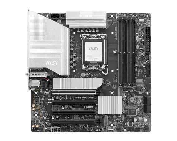 Материнcька плата MSI PRO B860M-A WIFI s1851 B860 4xDDR5 M.2 HDMI DP WiFi BT mATX 911-7E42-002