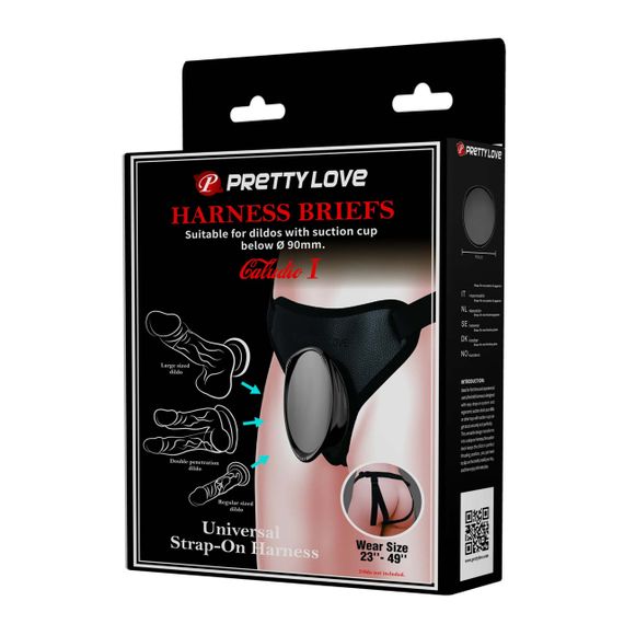 Трусики страпон Pretty Love Fogg II Black Universal Harness Briefs Sex Aura | Зображення 5
