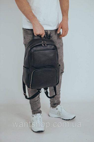 Чорний шкіряний чоловічий рюкзак Tiding Bag 9387 | Зображення 3