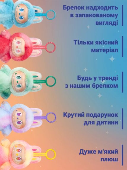 Лабубу мʼяка 18 см іграшка-брелок 3 Сезон LABUBU The Monsters (фігурка Вірність) | Зображення 7
