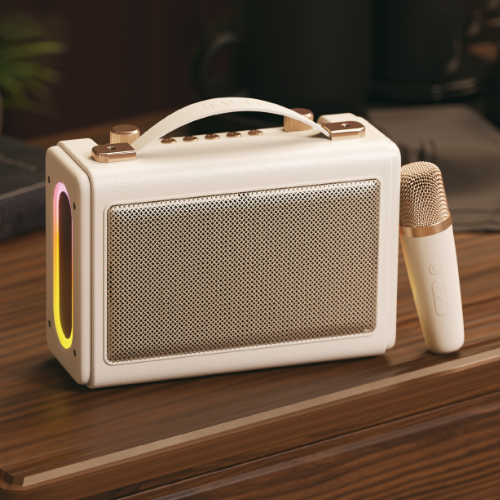 Портативна ретро колонка караоке HAVIT SK823BT 16W RGB Beige (10/ящ) | Зображення 2