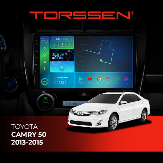 Штатная магнитола Torssen Toyota Camry 50 2013-2015 FL9 4+64Gb 4G Carplay DSP з кнопками