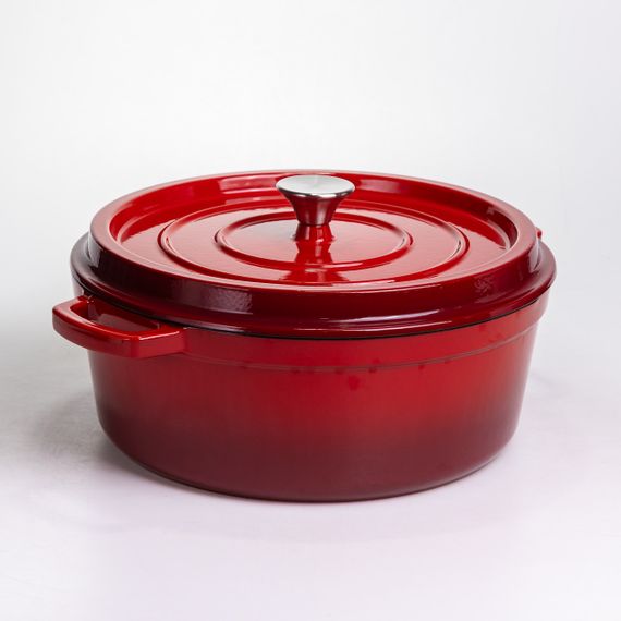 Кокотниця чавунна емальована 7,5 л, червоний Yiwu HP-FLG-7 RED | Зображення 5