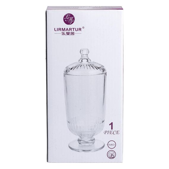 Конфетница с крышкой стеклянная Ø 10 см HP-YH-17 | Зображення 4