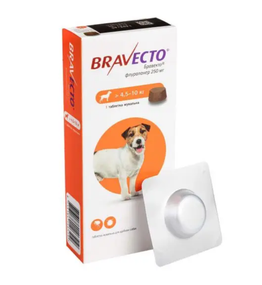 BRAVECTO - Жувальна таблетка від кліщів та бліх для собак вагою 4.5 - 10 кг