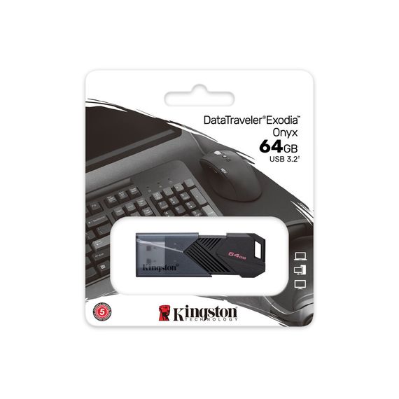 USB флеш накопичувач Kingston 64GB DataTraveler Exodia Onyx USB 3.2 Gen 1 Black (DTXON/64GB) | Зображення 5