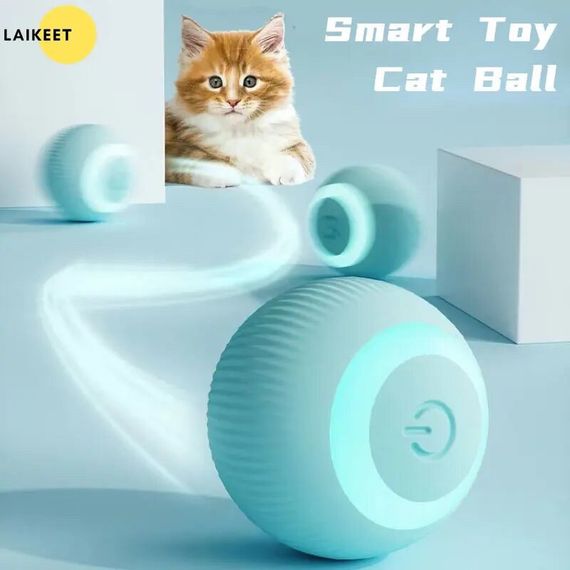 Іграшка для кішки USB smart м'яч-кулька PetGravity з хаотичним рухом і світловою панеллю Синій | Зображення 9