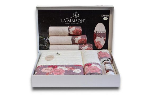 Подарунковий набір бамбукових рушників La Maison, 3 шт. з ароматом Layren | Зображення 2