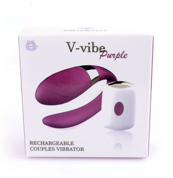 Вібромасажер для пар з пультом дистанційного керування - Boss Series V-Vibe Purple USB 7 Function, BS6200002 sexstyle | Зображення 12