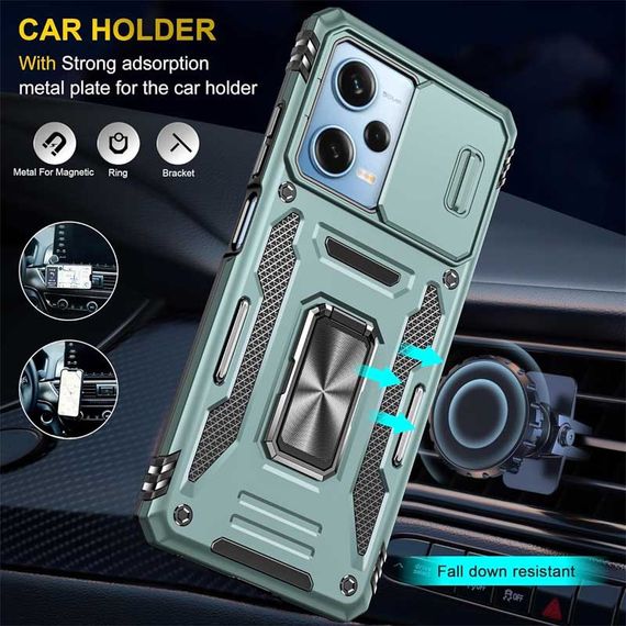 Ударопрочный чехол Camshield Army Ring для Xiaomi Redmi 12 / Poco M6 Pro 5G Зеленый / Light Green | Зображення 3