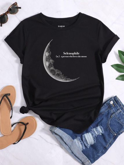 Футболка жіноча з принтом повсякденна XL Чорний