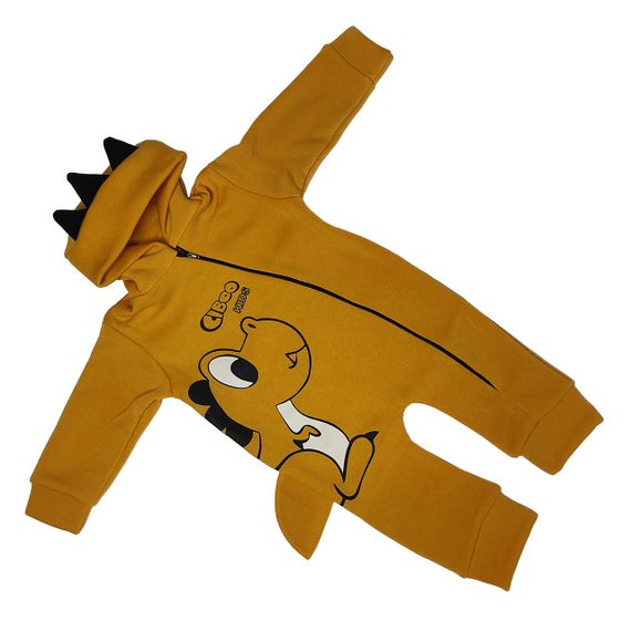 Ромпер теплый с рисунком динозавра на застежке-молнии Желтый 62-68 см (226268-22)