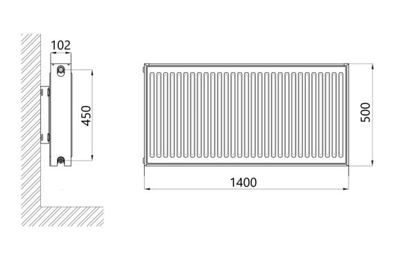 Радіатор сталевий Thermo Alliance IMAS 22 тип 500x1400 мм нижнє підключення (TAI225001400V) | Зображення 1