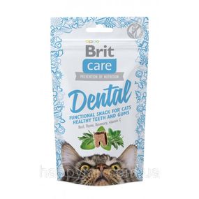 Лакомство Brit Care Functional Snack Dental д/котов для здорового я зубов и десен с индейкой 50 г
