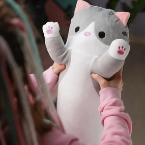 Іграшка подушка кіт батон антистрес 70 см, дитяча м'яка іграшка, подушка обіймашка знижка