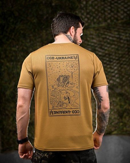 Тактична потоотводна футболка Oblivion ССО Ukraine койот ДЛ7032