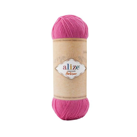 Пряжа шкарпеткова Alize Artisan Superwash, рожевий 181