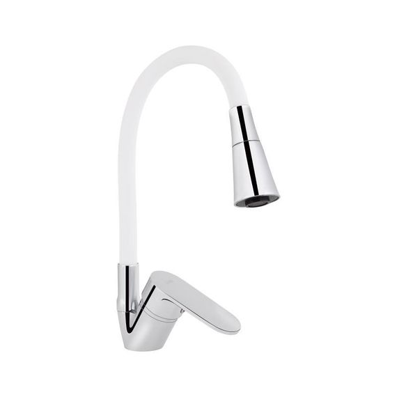 Смеситель для кухни Lidz Tani 008F3 с гибким изливом (k40) LDTAN008F3WCR37037 Chrome/White