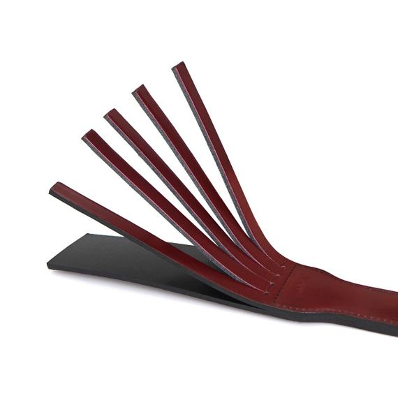 Двосторонній паддл Liebe Seele Wine Red Spanking Paddle, натуральна шкіра Sex Aura | Зображення 2