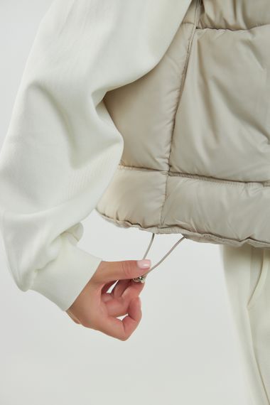 Тепла жилетка на блискавці - бежевий цвет, L (є розміри) | Зображення 3