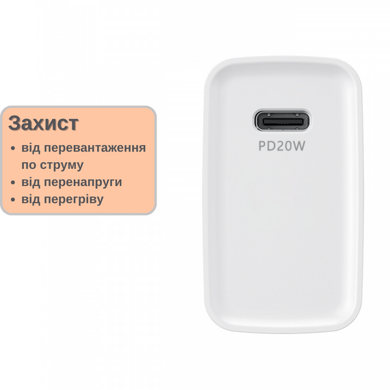 Зарядний пристрій USB-C (PD20W) HAVIT HV-UC110 20W | Зображення 2