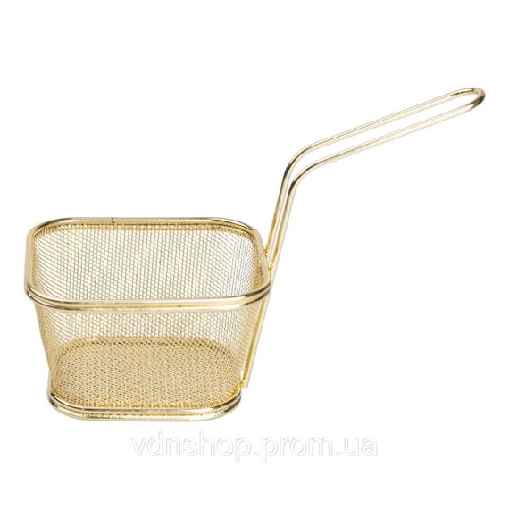 Кошик сервірувальний для картоплі фрі та снеків 13×11×7 см Золота HP-19-4-L-G | Зображення 2
