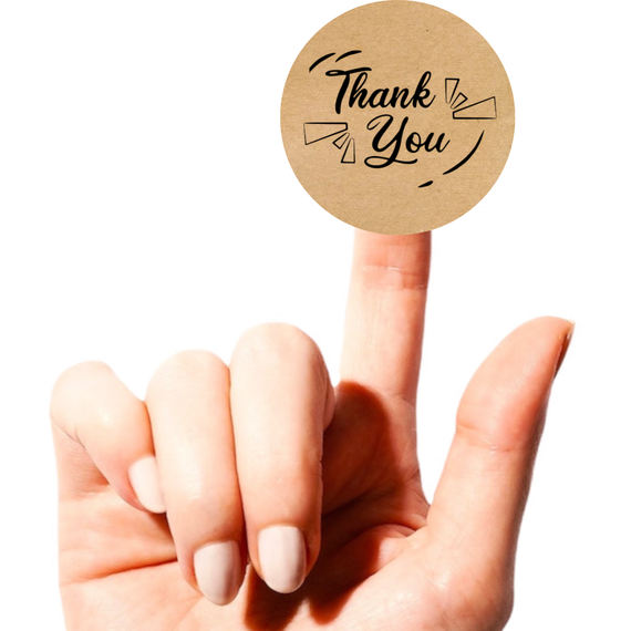 Этикетка круглая крафт "Thank You 06", Диаметр 50 мм, 250 шт/рулон, Viskom | Зображення 1