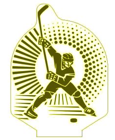 Акриловий світильник-нічник Хокей жовтий tty-n001482