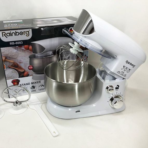 Стационарный тестомес для дома Rainberg RB-8083 3200 Вт, Хороший миксер кухонный миксер FD-75 | Зображення 3