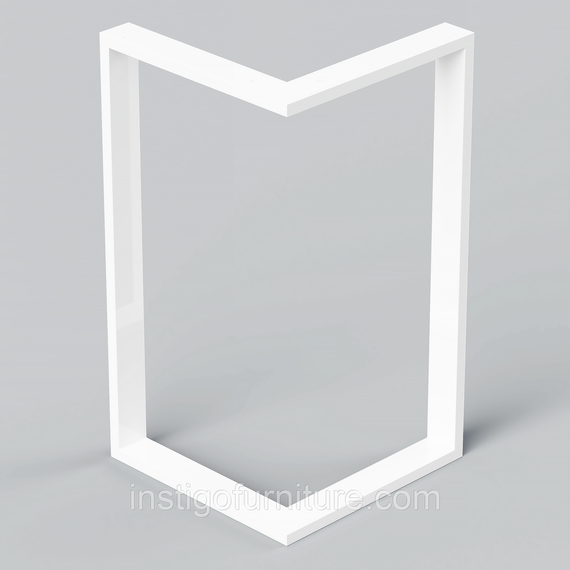 Комплект опор для столу з металу 566×325mm, H=730mm (профільна труба: 60x20mm) Білий | Зображення 6