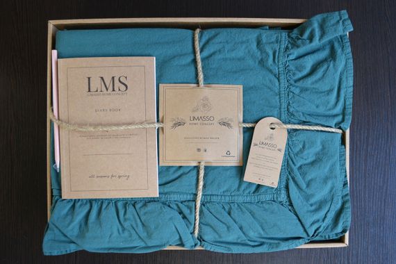 Постільна білизна Limasso Stonewashed Exclusive Ranforse 200 х 220 см Dark Green | Зображення 4