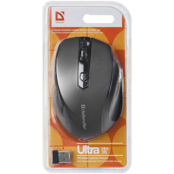 Мишка Defender Ultra MM-315 Wireless Black (52315) | Зображення 5