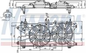 Вентилятор охолодження двигуна FIAT DOBLO (01-) 1.3 MJTD — 1.9 JTD, NISSENS (85689)