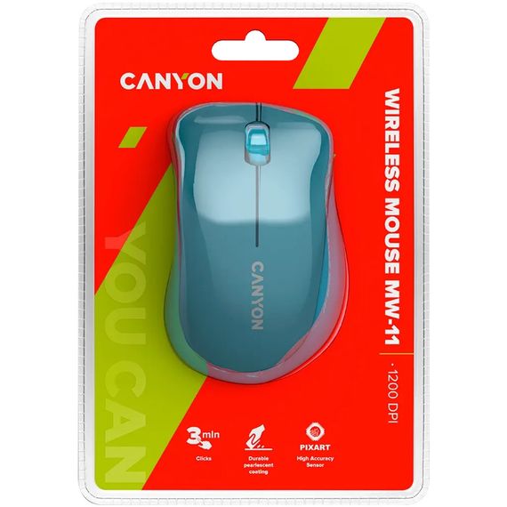 Мышь компьютерная безпроводная Canyon CNE-CMSW11BL Blue голубая | Зображення 5