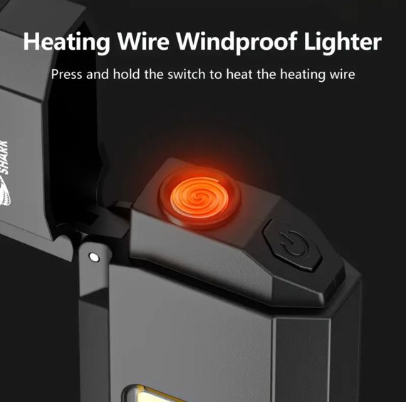 Перезаряджуваний ліхтарик-запальничка SMILING SHARK TIP-137 COB, надяскравий, з зарядкою Type-C, кишеньковий | Зображення 2