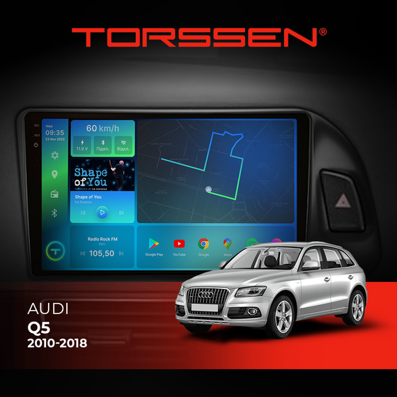 Штатна магнітола Torssen  2K Audi Q5 10-18 FL9 4+64Gb 4G Carplay DSP