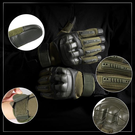 Перчатки тактические Primo Profi полнопалые, сенсорные, размер L - Army Green | Зображення 1