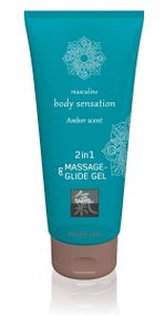 Лубрикант та масажне масло 2 в 1 HOT SHIATSU Massage-& Glide gel 2in1 Amber scent, 200 мл Sex Aura