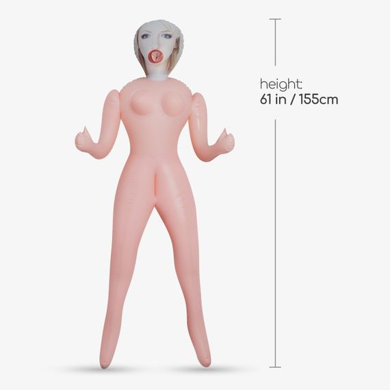 Секс-лялька з 3 отворами Crushious CRISTINA The Inflatable Nurse, бежева, 155 см Sex Aura | Зображення 7