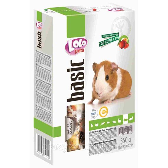 Повнораціонний корм для морських свинок Lolo Pets Basic фруктовий 350 г LO-71301