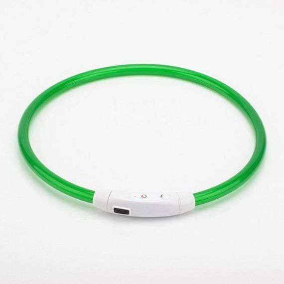 Светящийся водостойкий, LED ошейник, для собак, с зарядкой USB, регулируемый, Зеленый | Зображення 2