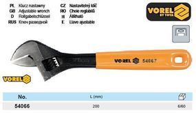 Ключ разводной Польша l=200 мм VOREL-54066