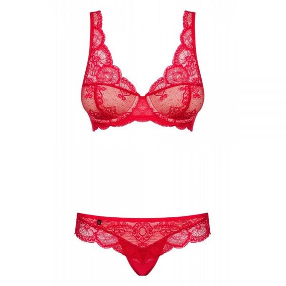 Комплект Obsessive 853-SET-3 2 pcs set red S/M, Бежевый; красный, S/M | Зображення 4