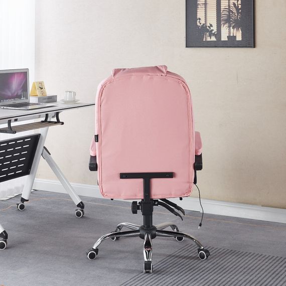 Крісло офісне з масажем та підставкою для ніг Bonro Бонро B-6071 рожеве (42412122) | Зображення 3