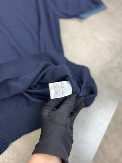 Трикотажне поло Loro Piana темно-синього кольору  f704 | Зображення 8