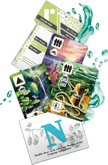 Настольная игра Meadow: Downstream. Cards & Sleeves Pack (Поляна. По течению. Набор протекторов и карт) | Зображення 1