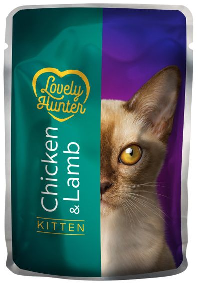 Корм Lovely Hunter Kitten with Chicken and Lamb вологий з куркою та ягнятком для кошенят 85 гр